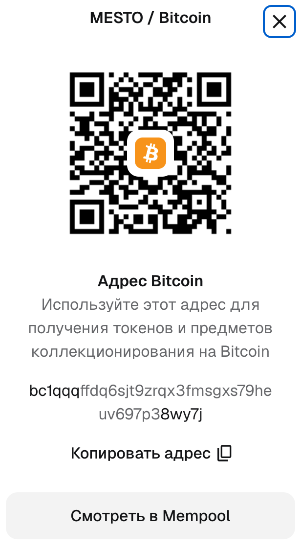 QR code for MESTO Bitcoin wallet