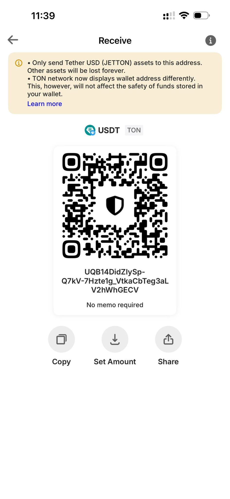 QR code for MESTO USDT TON wallet